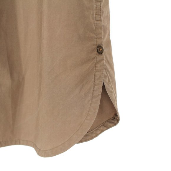 GAP Silk Cotton Utility Shirtdress Khaki Button Front Epaulettes Size 4 - Picture 5 of 11